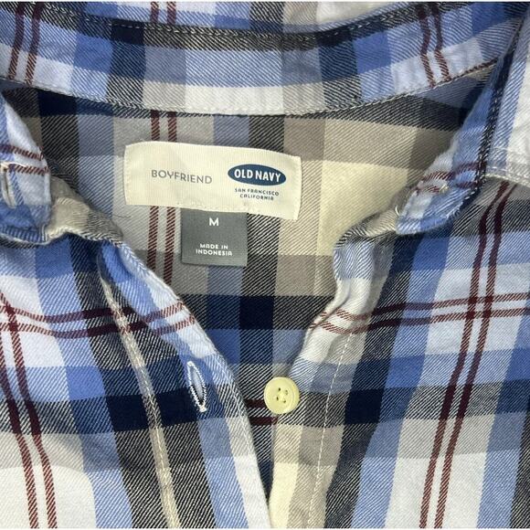 EUC Old Navy Boyfriend Flannel Shirt - Size Medium - Picture 3 of 5